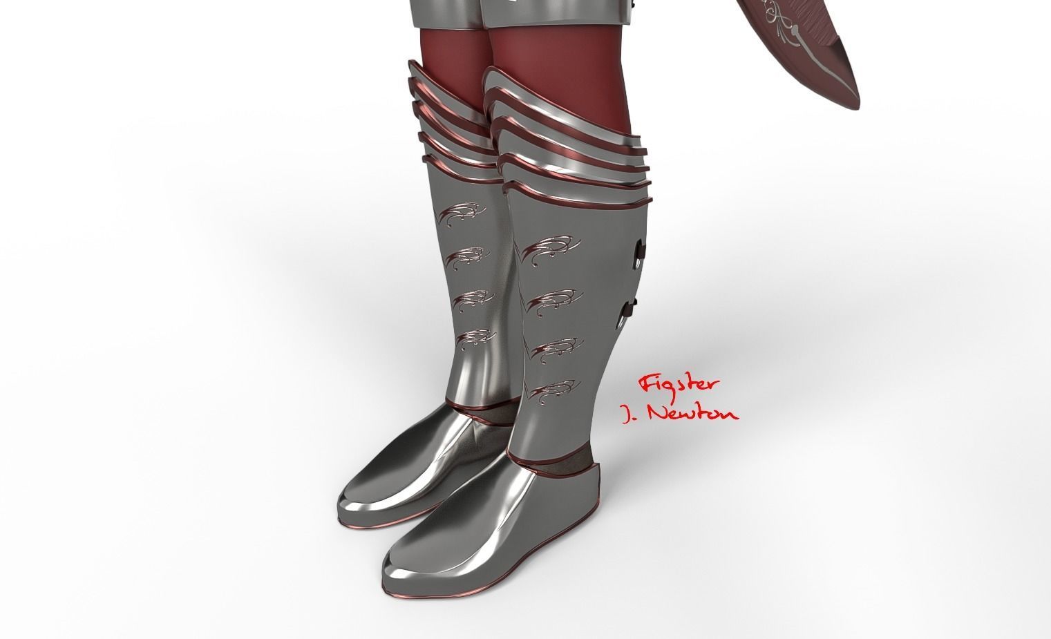 Female Elf Warrior 3D model_6