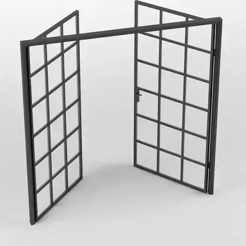 Double Glass Door  with rectangular  36 squares
