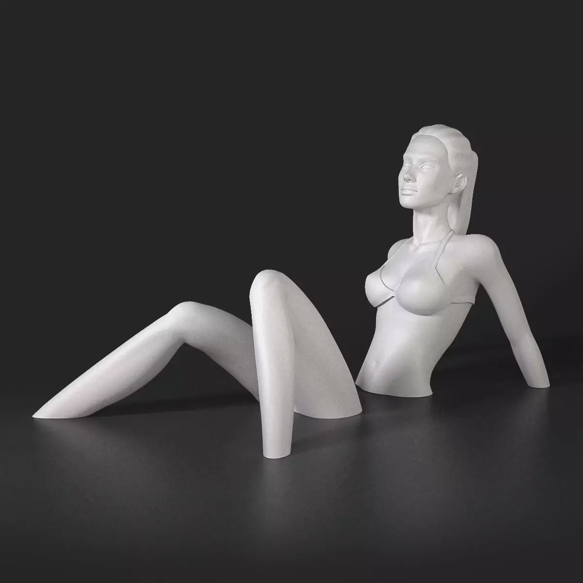 Sunbath Girl Art Sculpture 3D print model_0