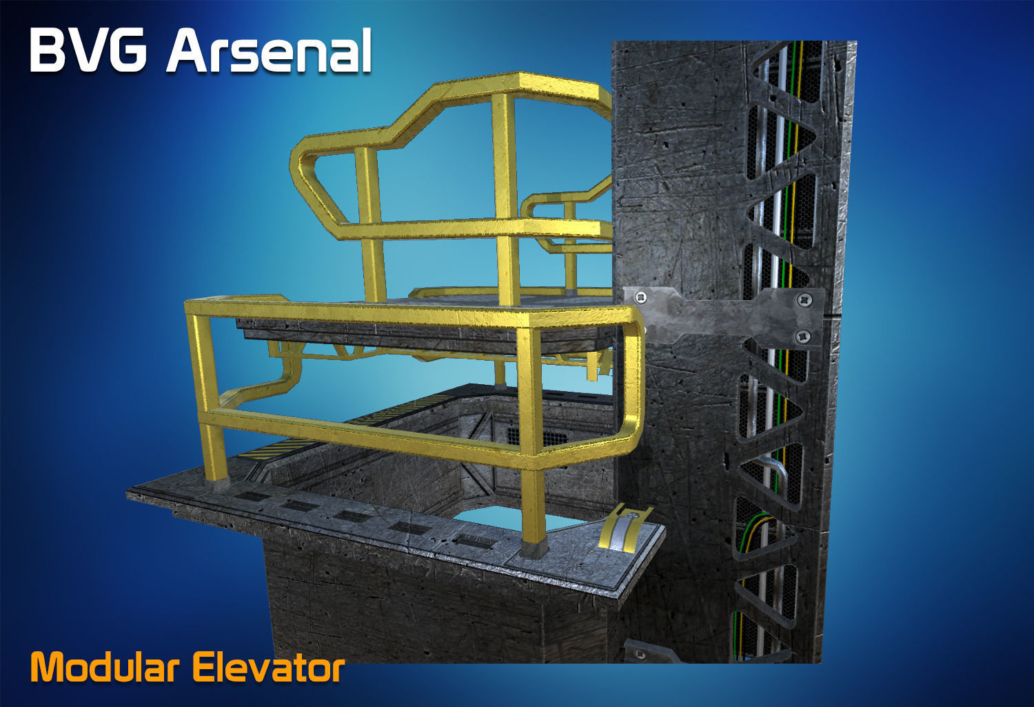 Modular Elevator - HQ Low-poly 3D model_4