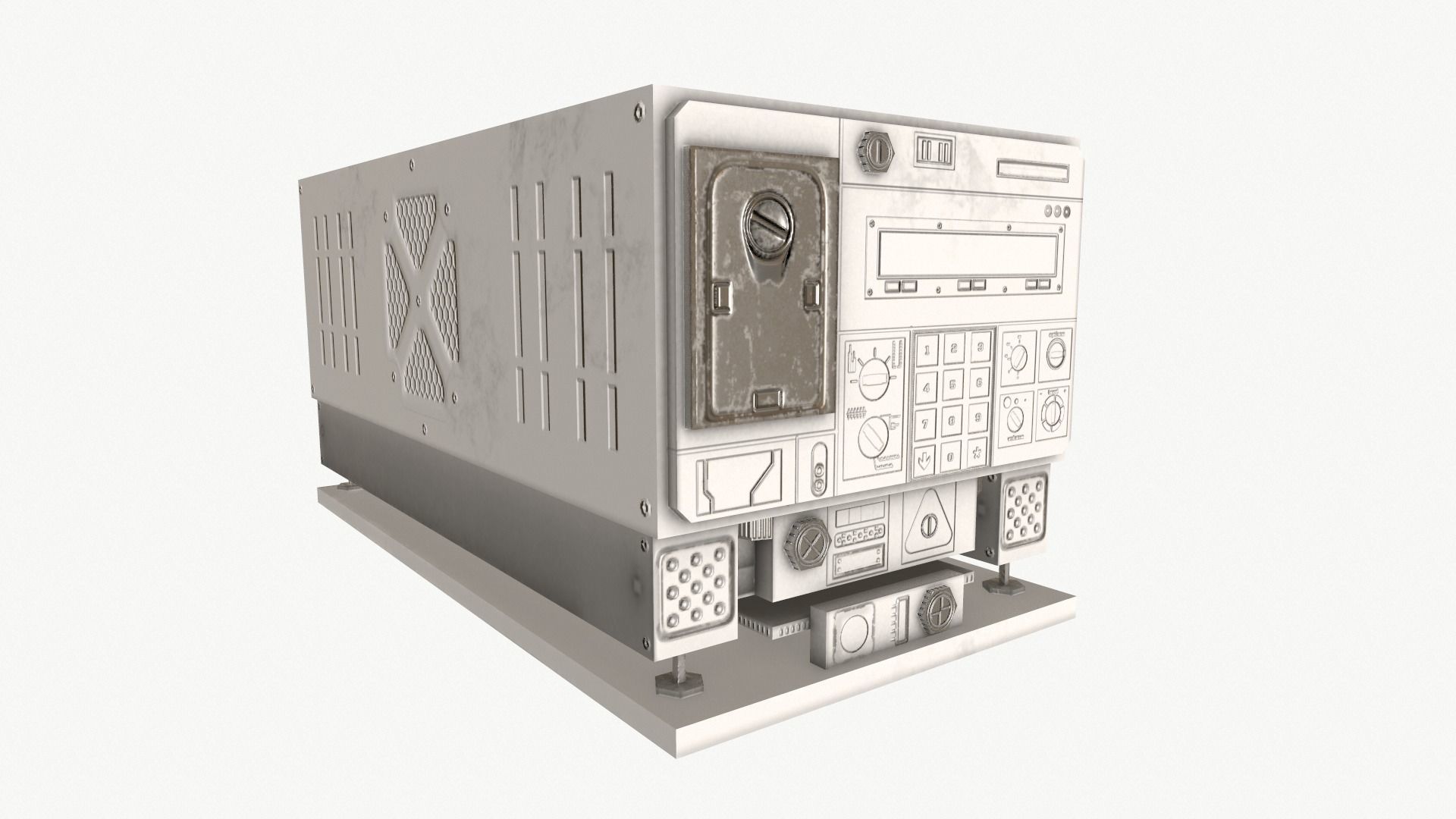 Radio unit Low-poly 3D model_10