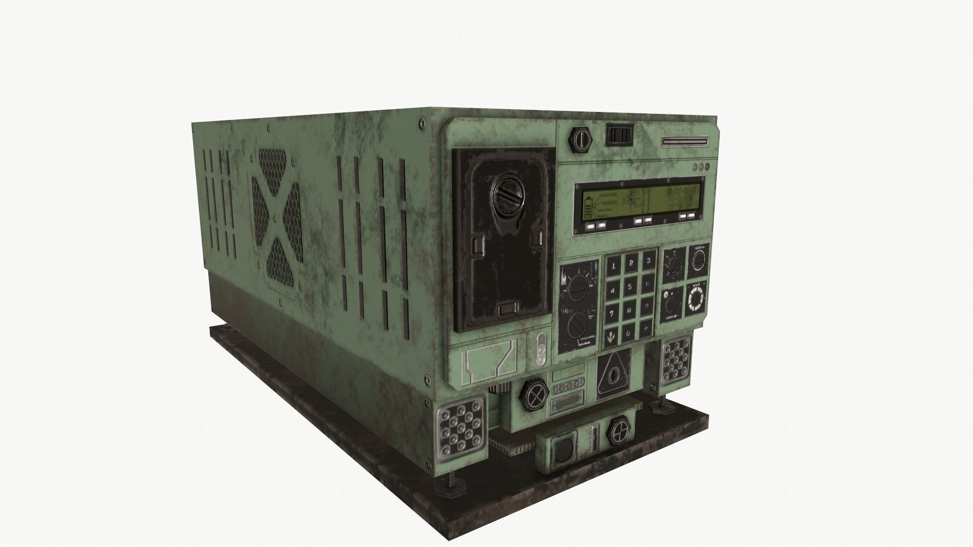 Radio unit Low-poly 3D model_1