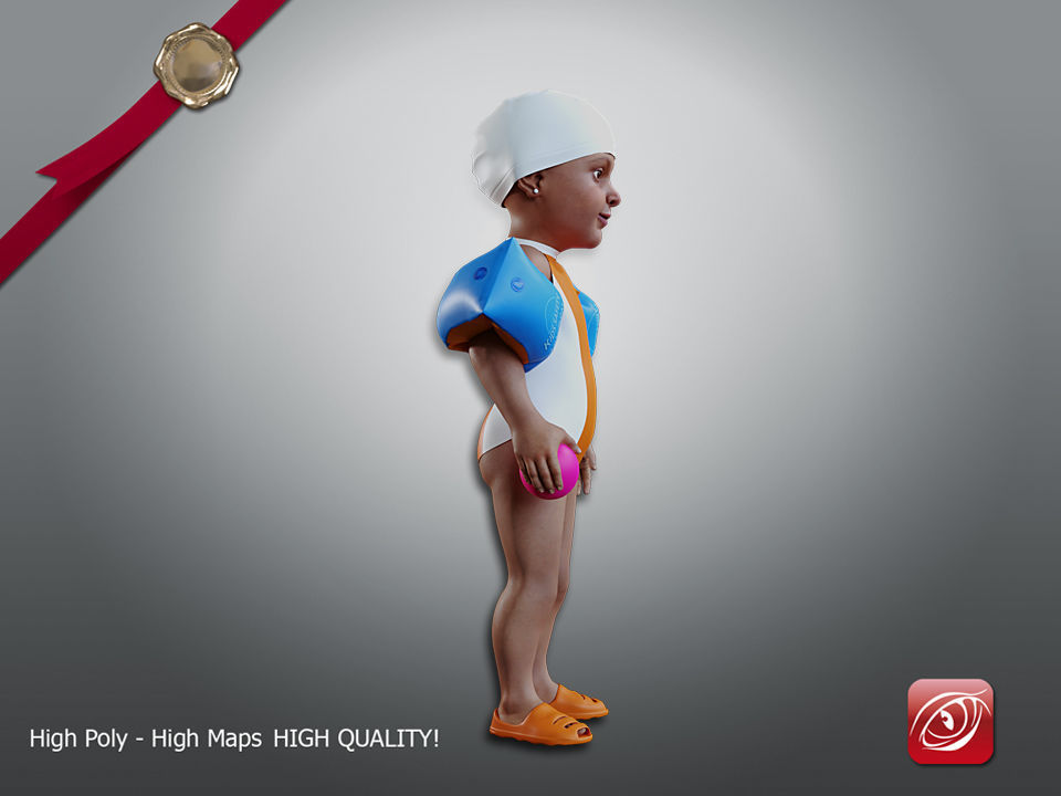 Swimming pool Child Female AIN 001 3D model_8