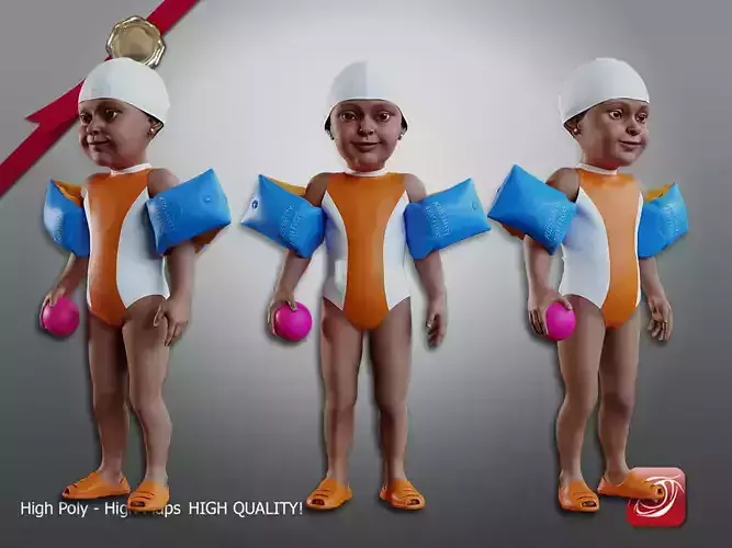 Swimming pool Child Female AIN 001 3D model