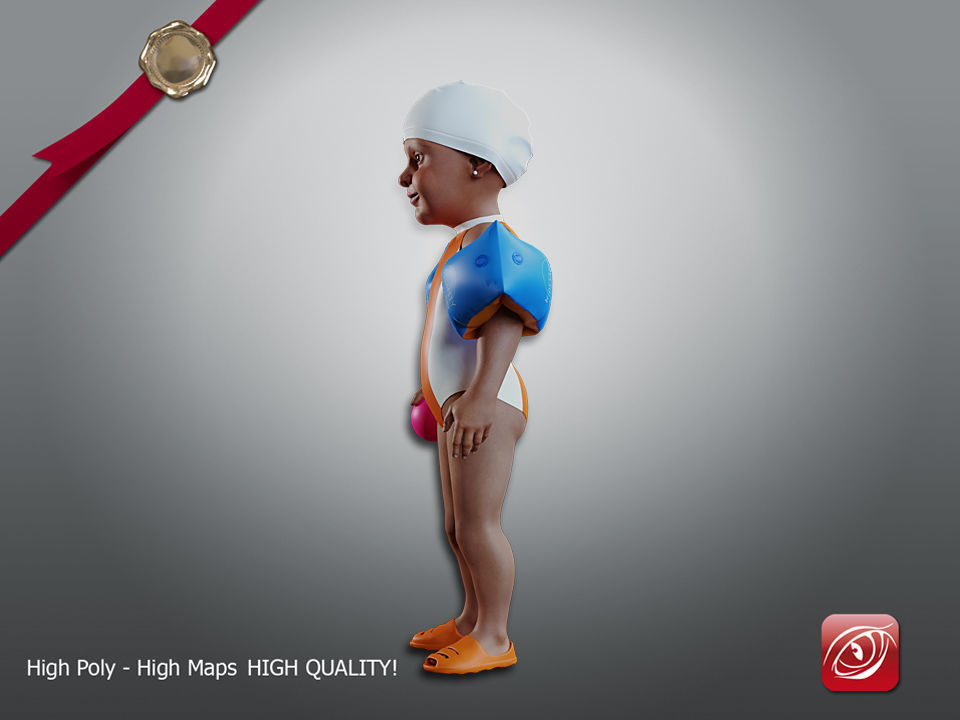 Swimming pool Child Female AIN 001 3D model_1