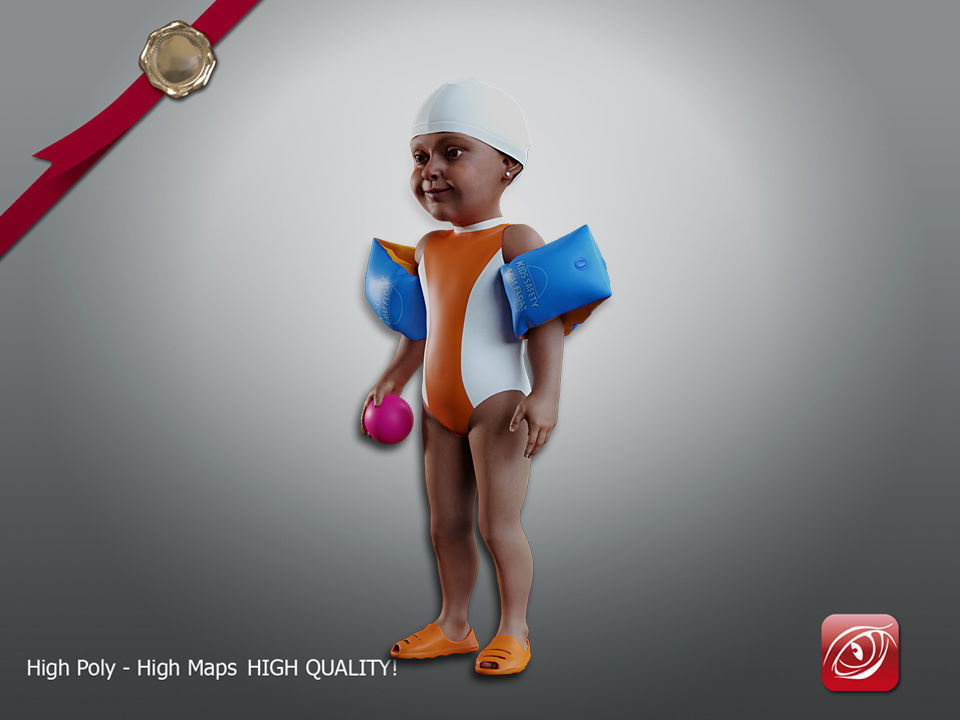 Swimming pool Child Female AIN 001 3D model_3