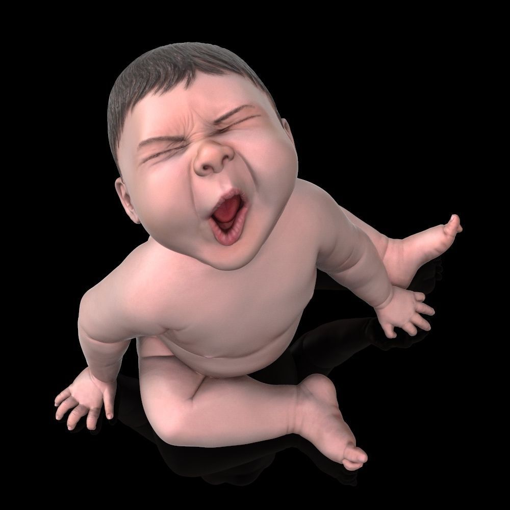 Angry baby v02 - improved version 3D print model_9