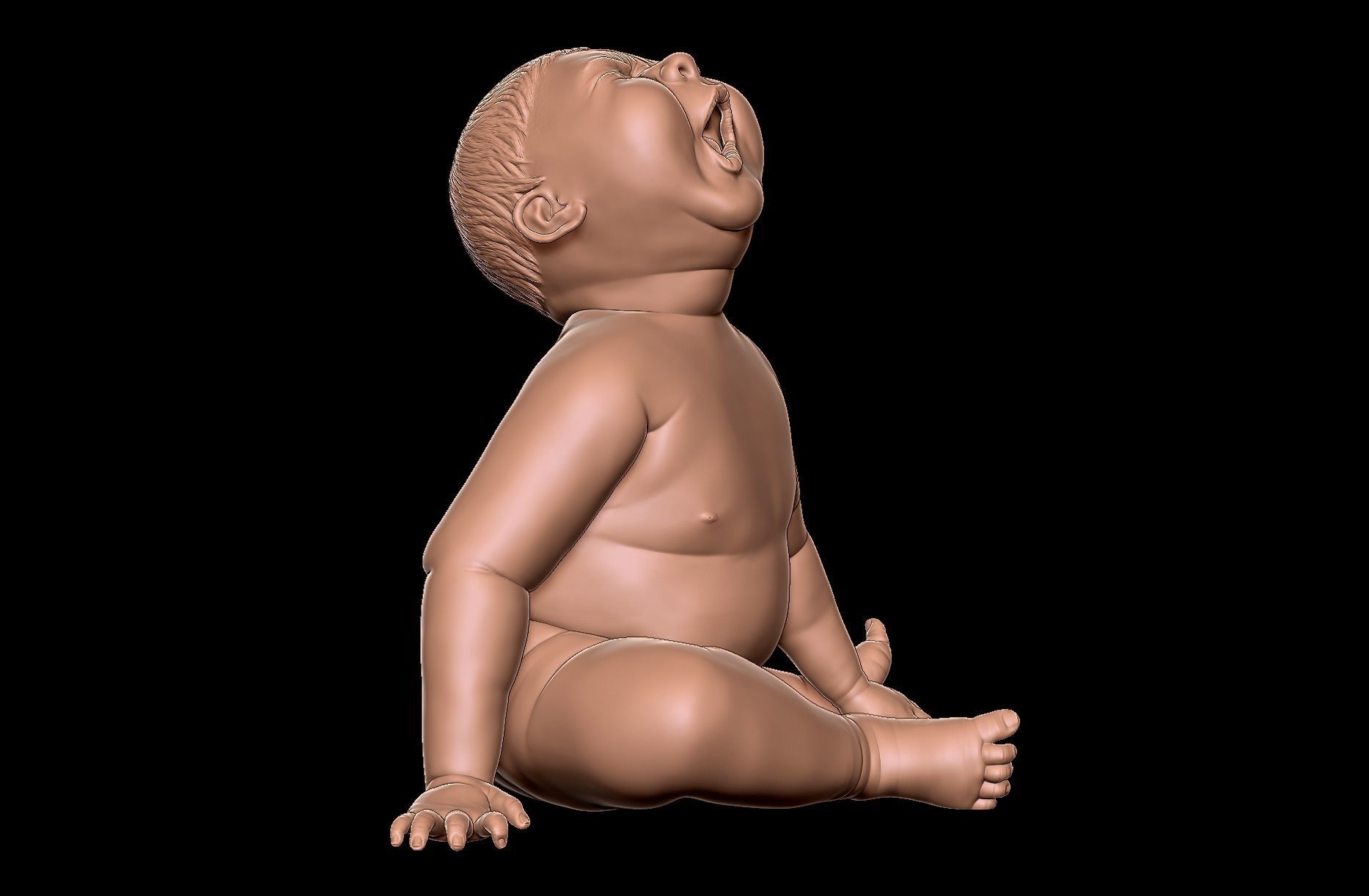 Angry baby v02 - improved version 3D print model_4