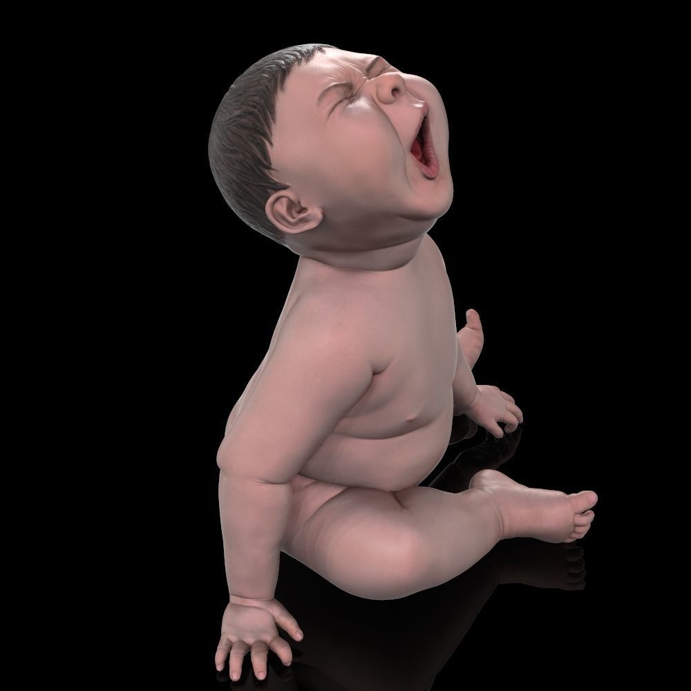 Angry baby v02 - improved version 3D print model_13