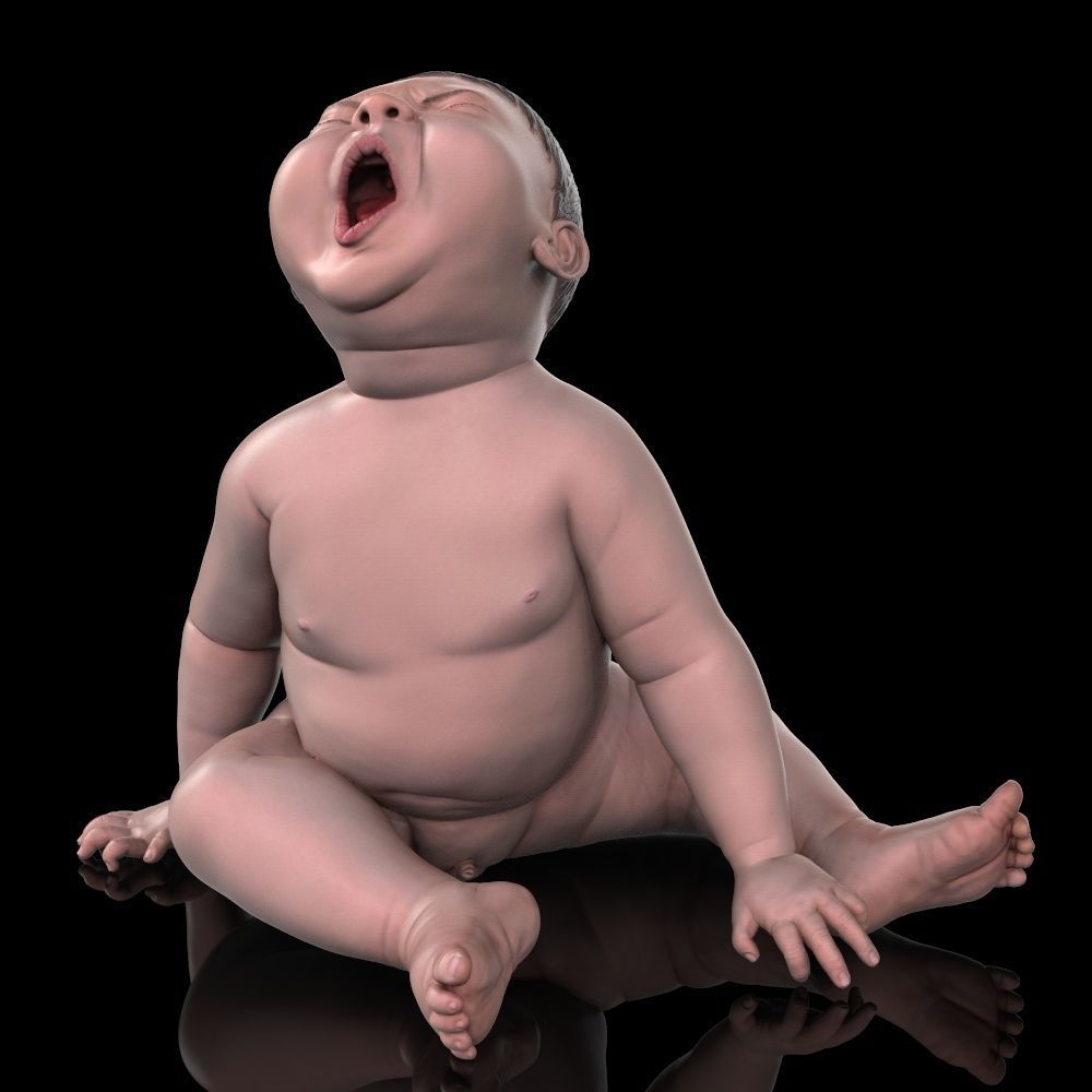 Angry baby v02 - improved version 3D print model_16