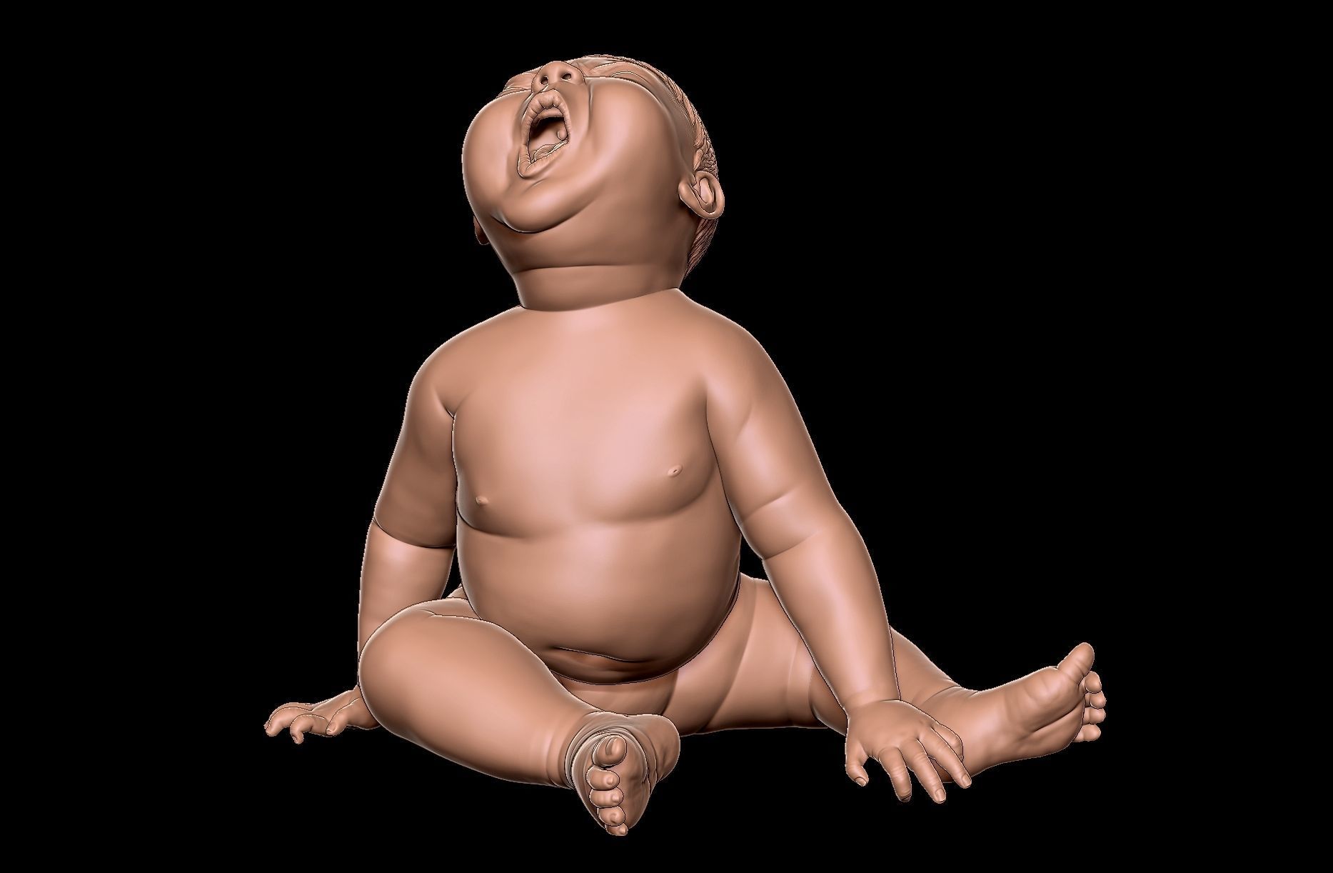 Angry baby v02 - improved version 3D print model_3