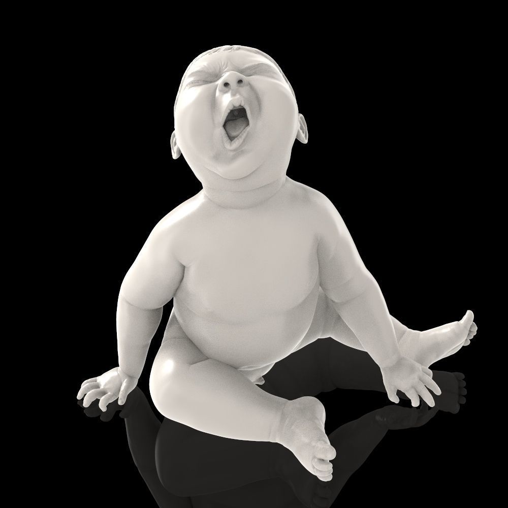 Angry baby v02 - improved version 3D print model_17