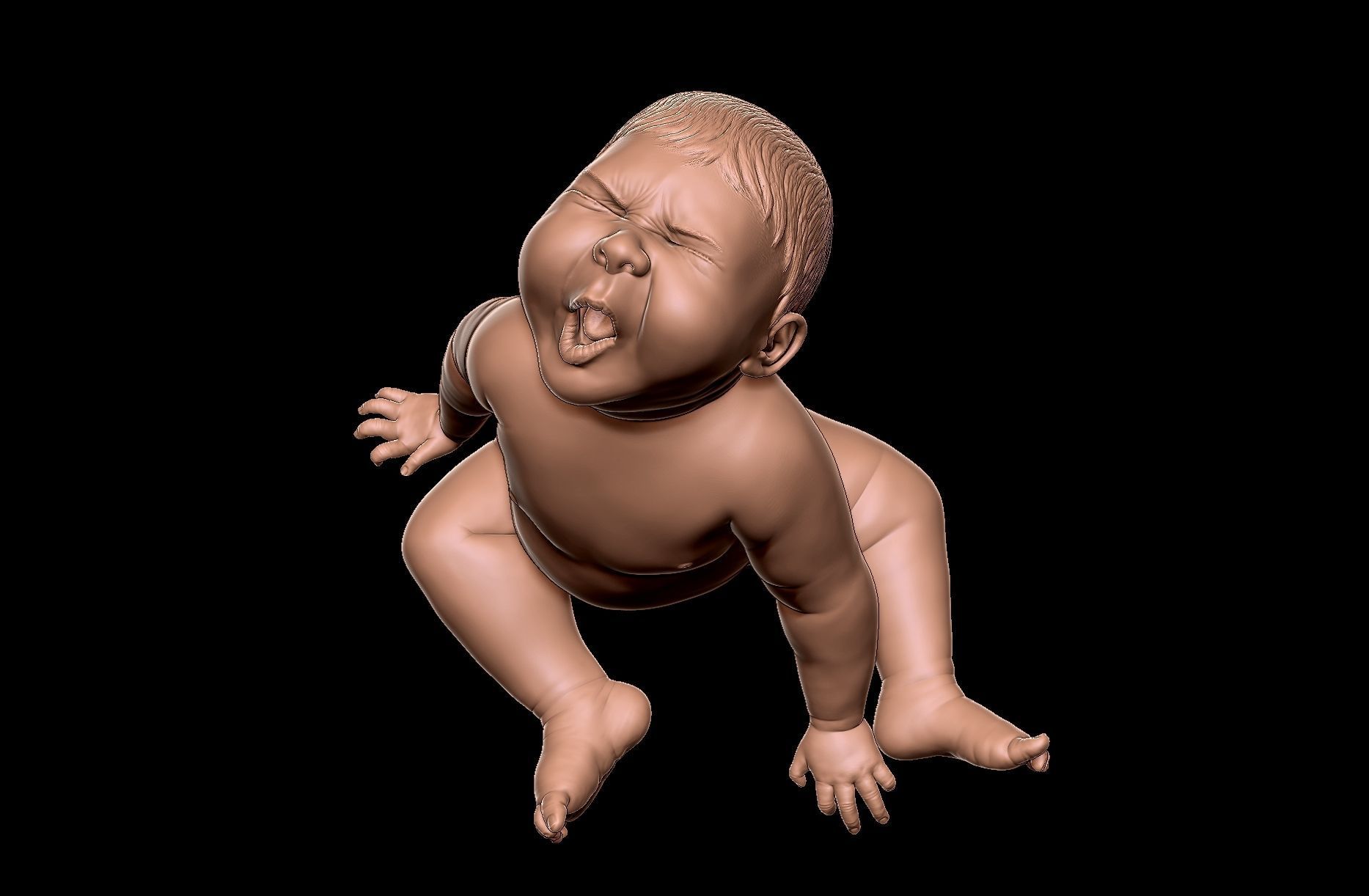 Angry baby v02 - improved version 3D print model_7
