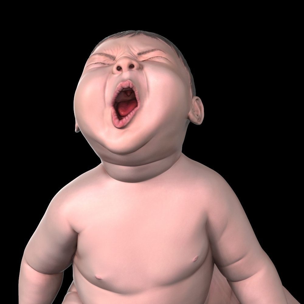 Angry baby v02 - improved version 3D print model_8