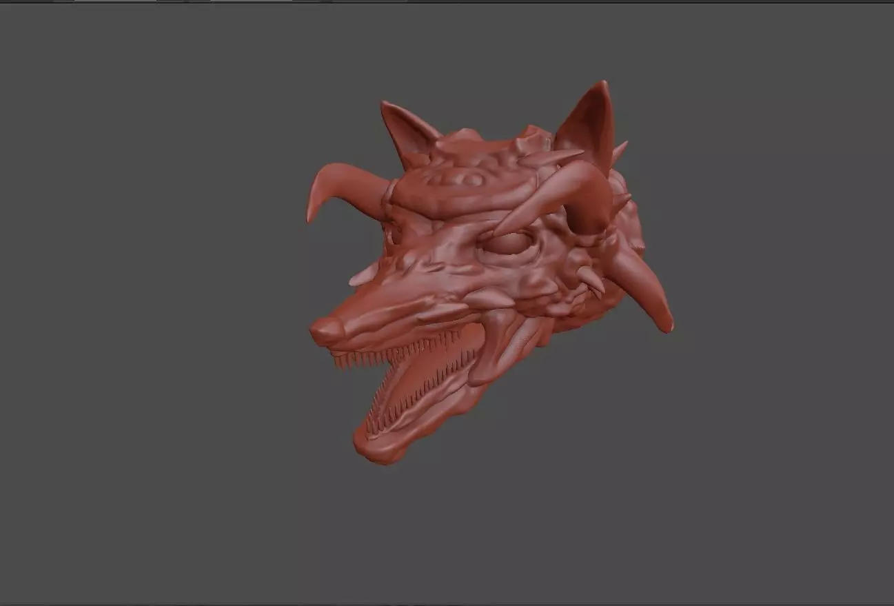 Dragon dog head Free 3D print model
