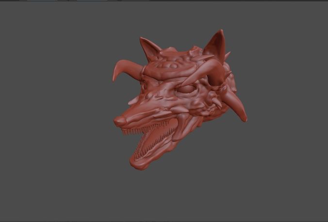 Dragon dog head  Free 3D print model