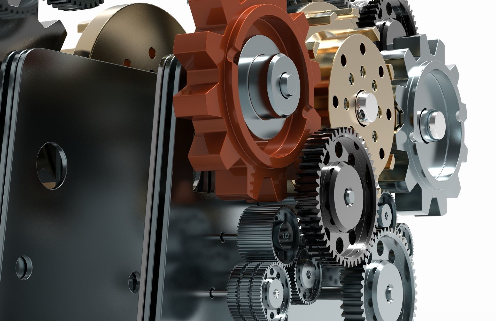 Gear mechanism v 2 3D model_4