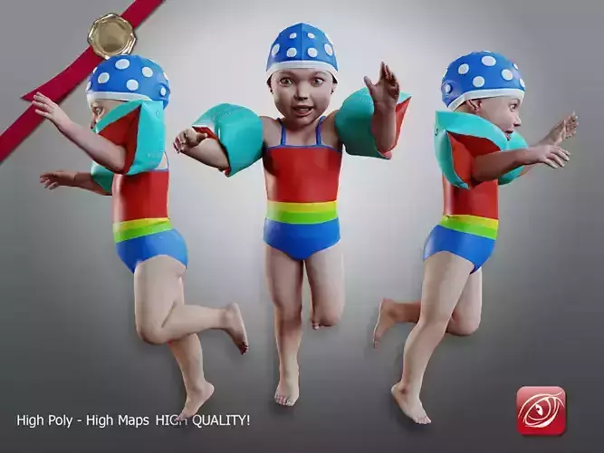 Swimming pool Child Female ACC 006 3D model