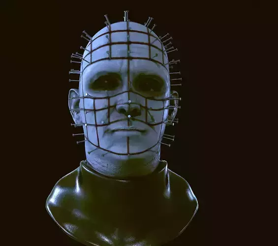 Hellraiser Pinhead  Bust with PBR Texture Low-poly 3D model