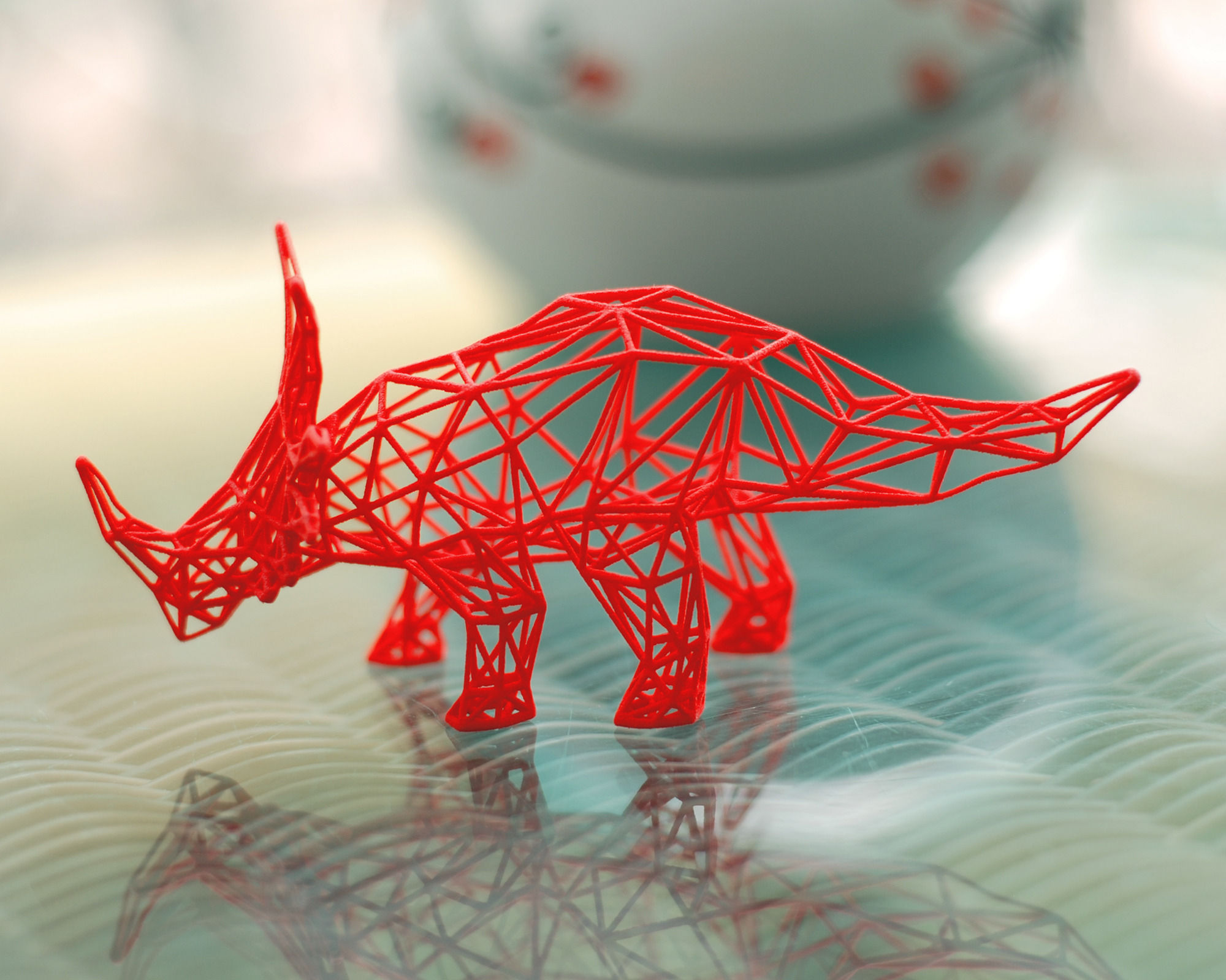 Styracosaurus Wireframe 3D print model_1