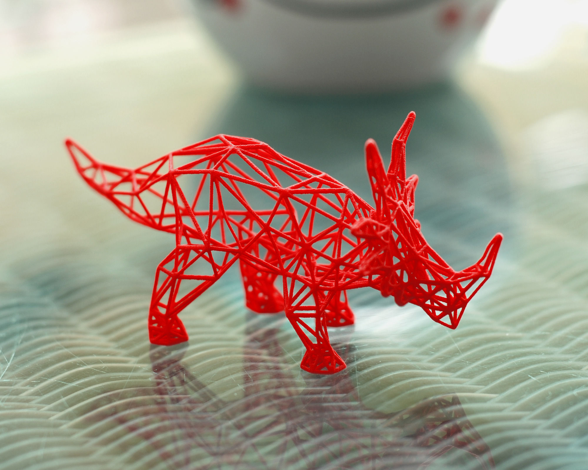 Styracosaurus Wireframe 3D print model_2