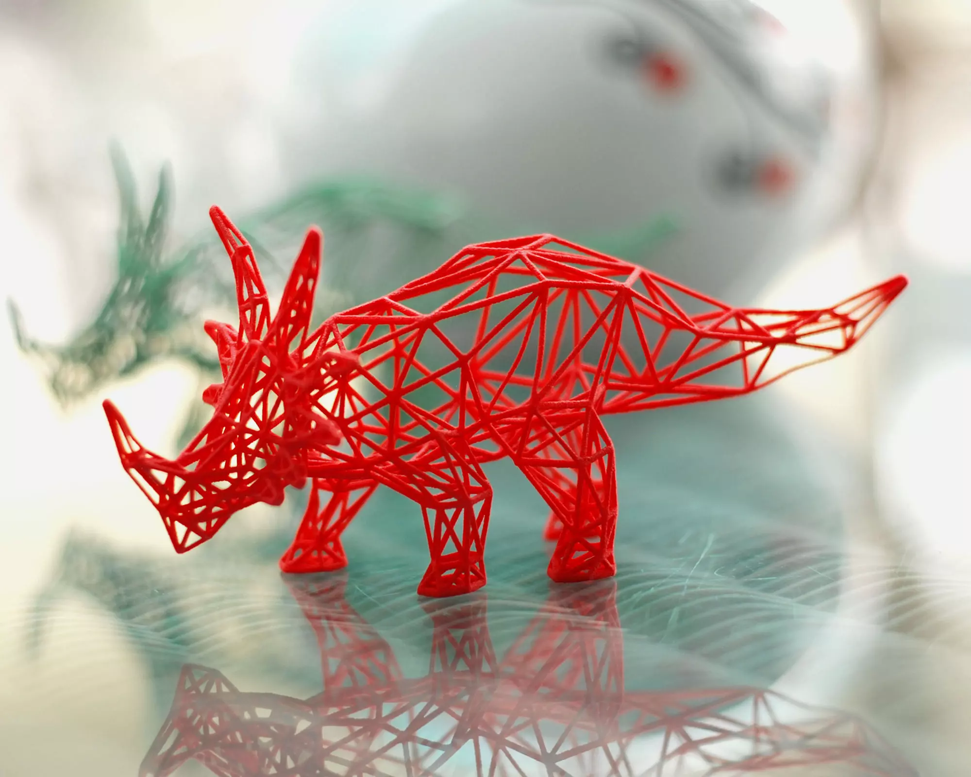 Styracosaurus Wireframe 3D print model_0