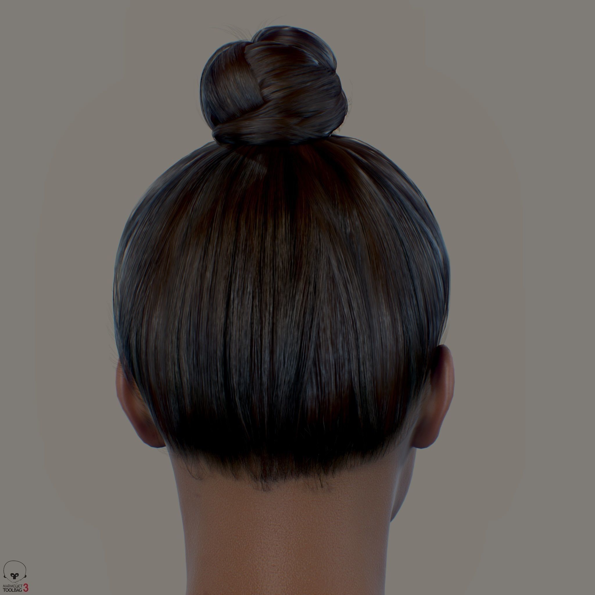 Average Black Female Head Low-poly 3D model_11