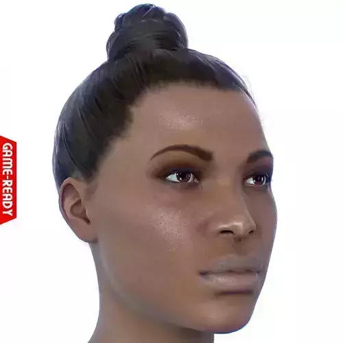 Average Black Female Head Low-poly 3D model