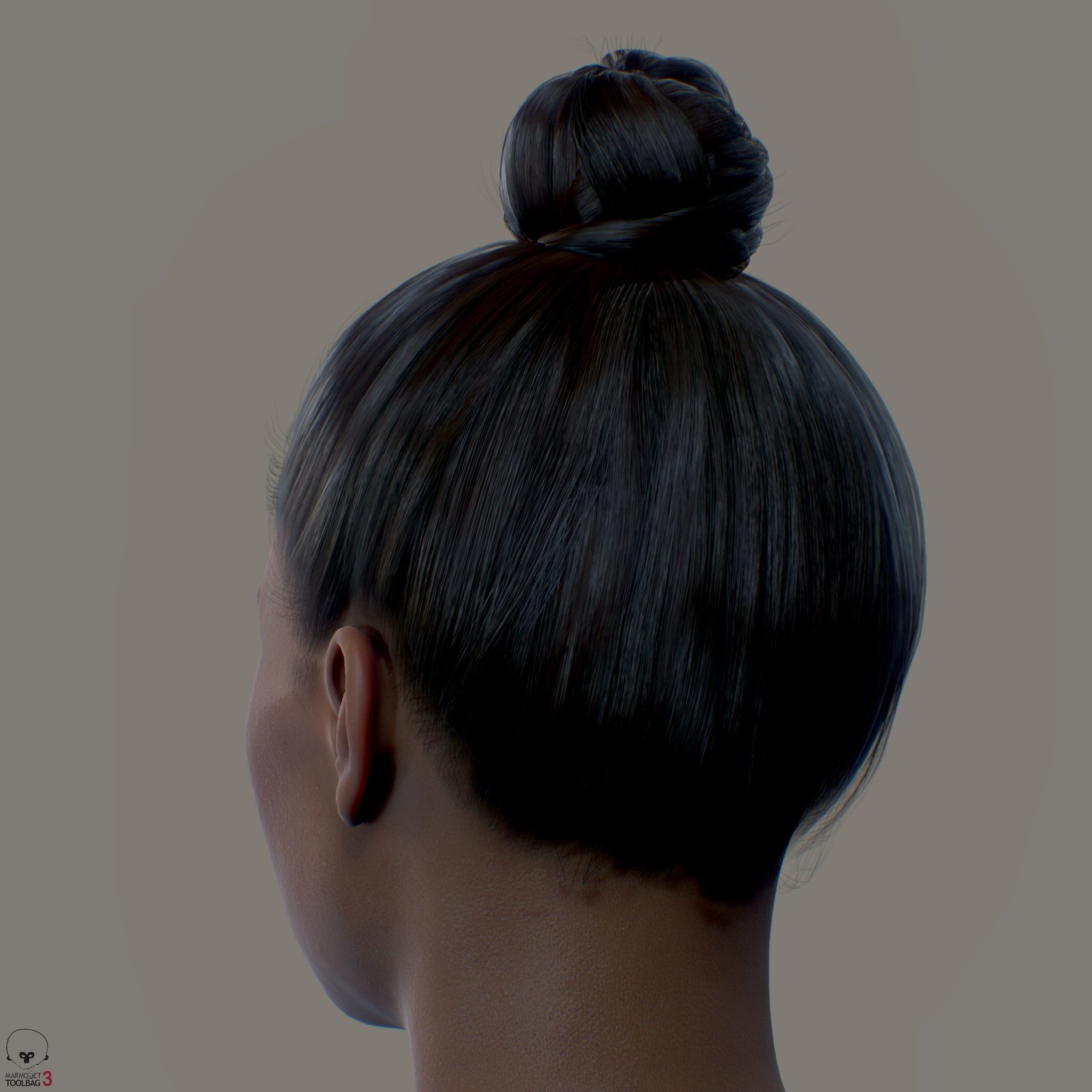 Average Black Female Head Low-poly 3D model_10