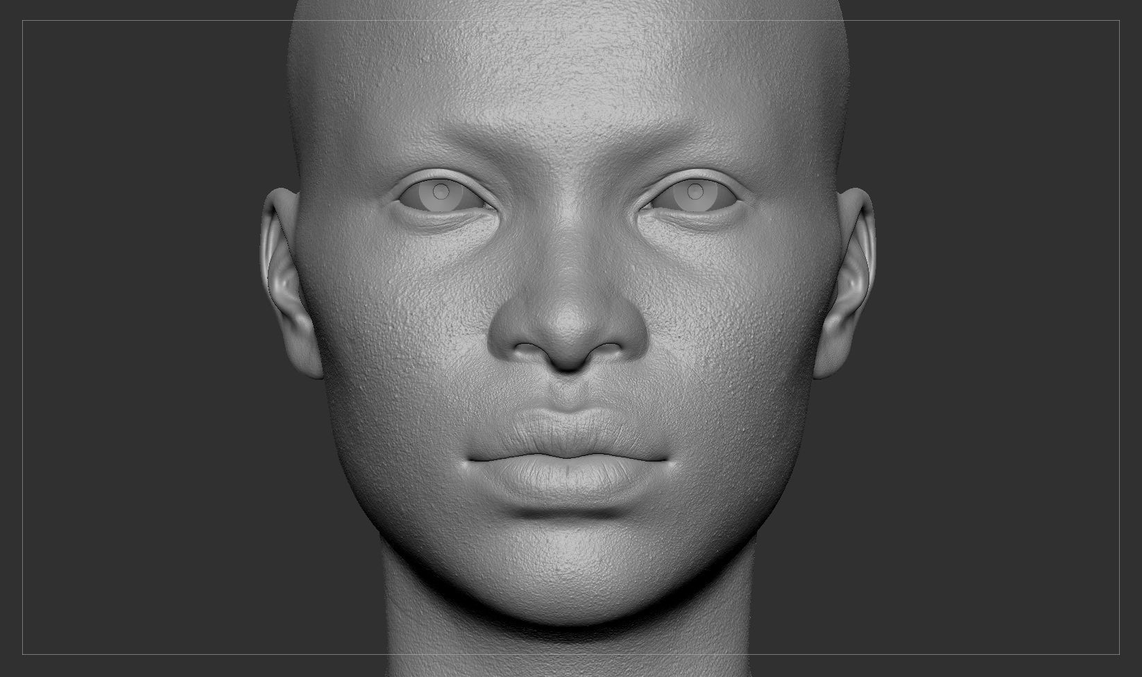 Average Black Female Head Low-poly 3D model_36