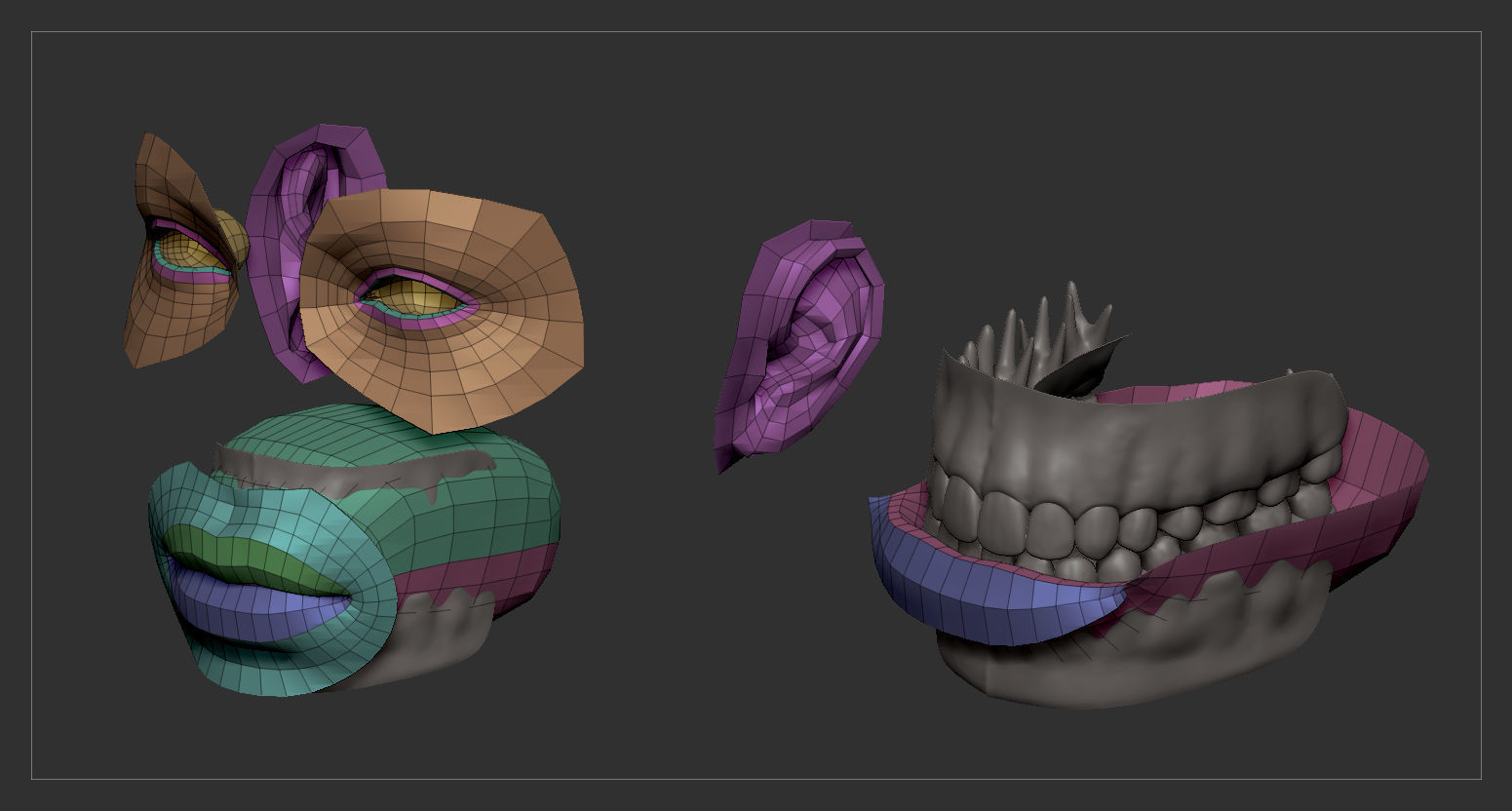 Average Black Female Head Low-poly 3D model_40