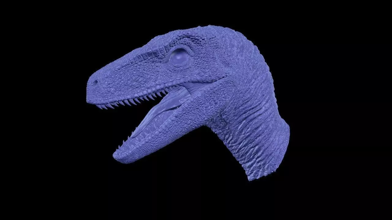 Jurassic Park Velociraptor Head 3D print model_0