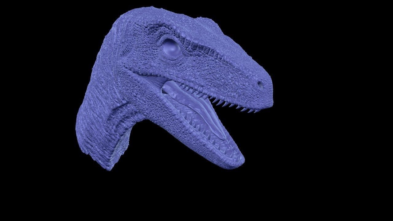 Jurassic Park Velociraptor Head 3D print model_2
