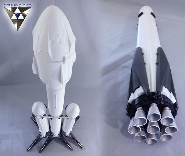 Falcon Heavy and Falcon 9 3D print model 7