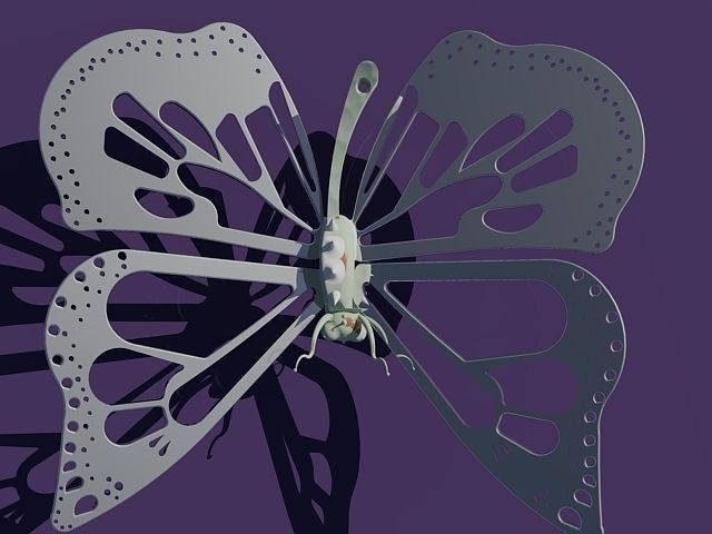 Butterfly necklace 3D print model_0