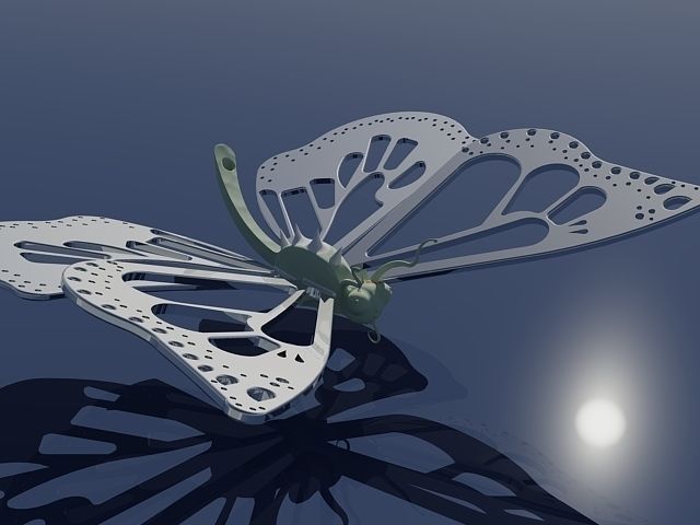 Butterfly necklace 3D print model_1