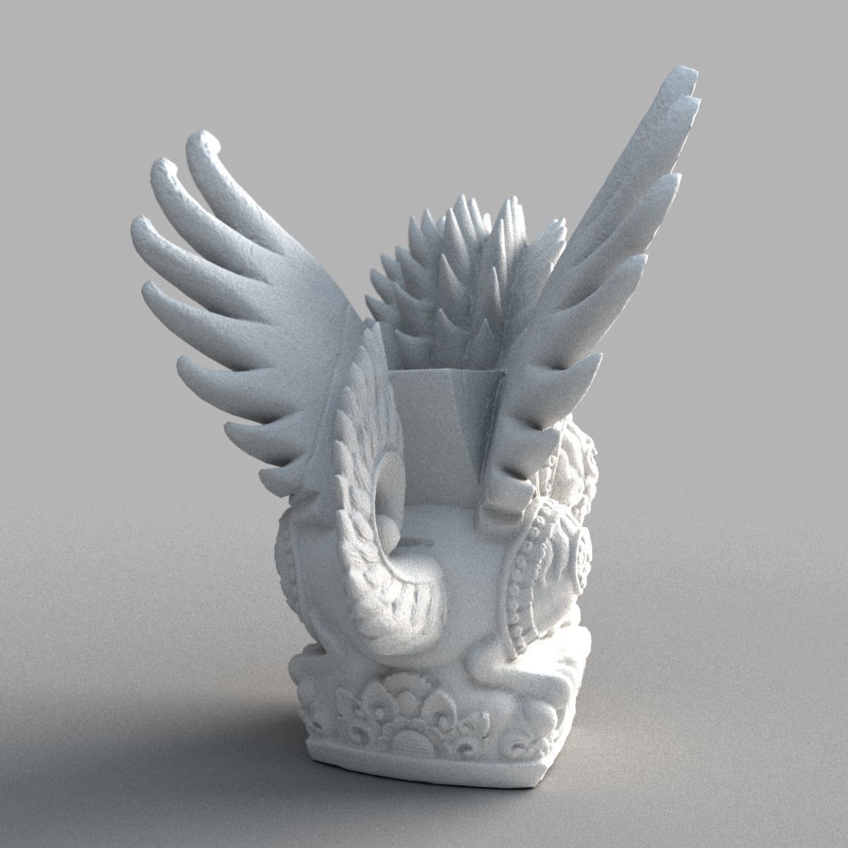 Bali-Statue-020 dragon head with wings Low-poly 3D model_8