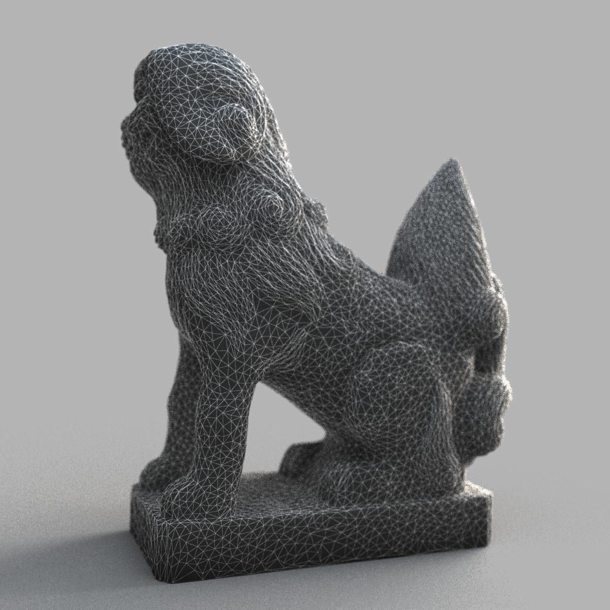 Lion-statue-005F chinese lion statue Low-poly 3D model_16