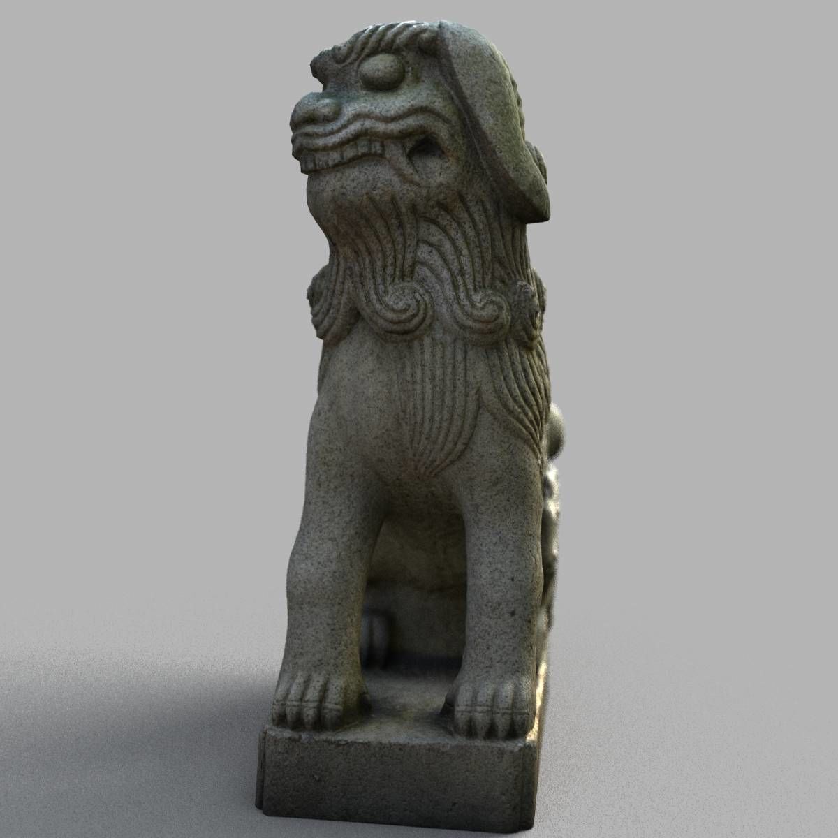 Lion-statue-005F chinese lion statue Low-poly 3D model_5