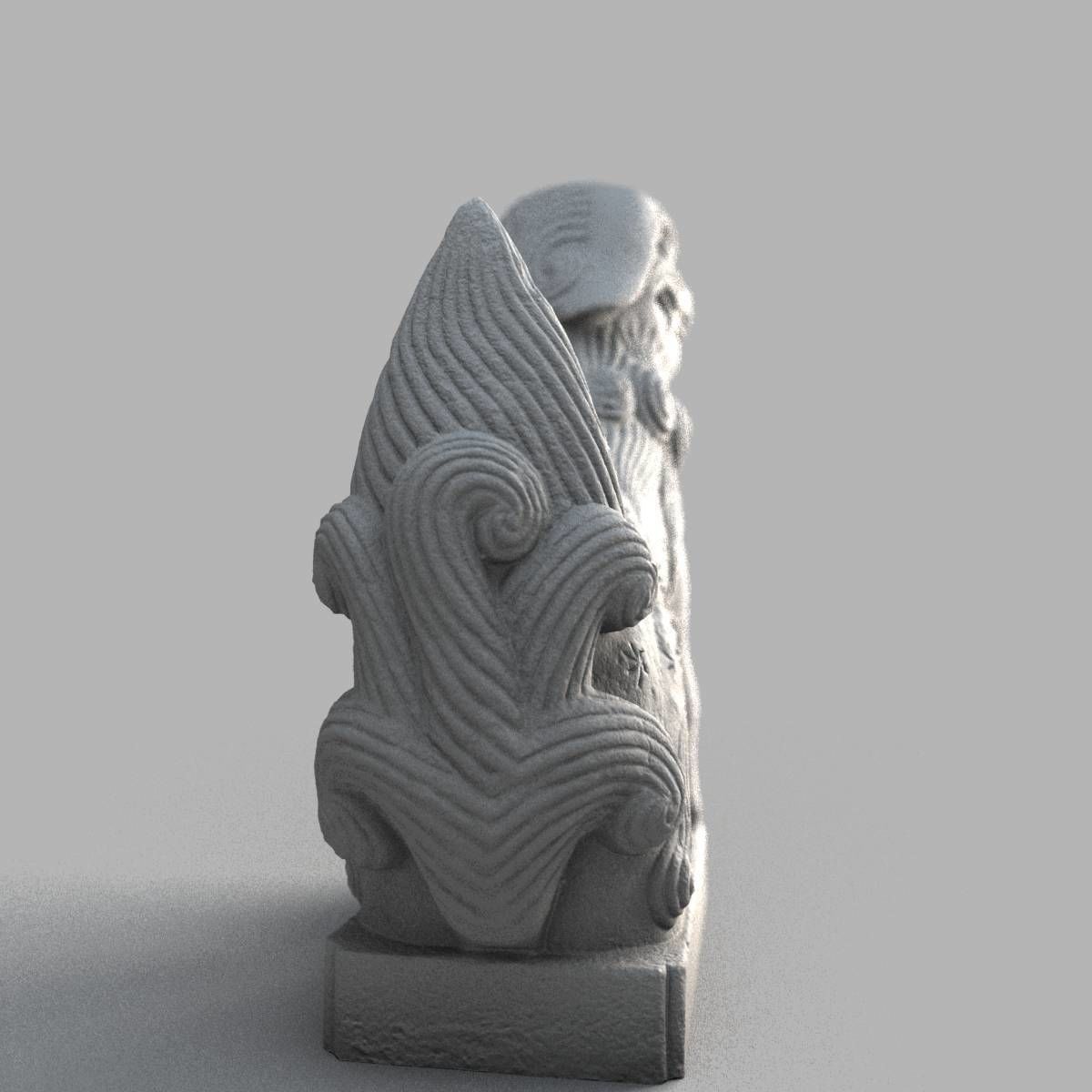 Lion-statue-005F chinese lion statue Low-poly 3D model_8