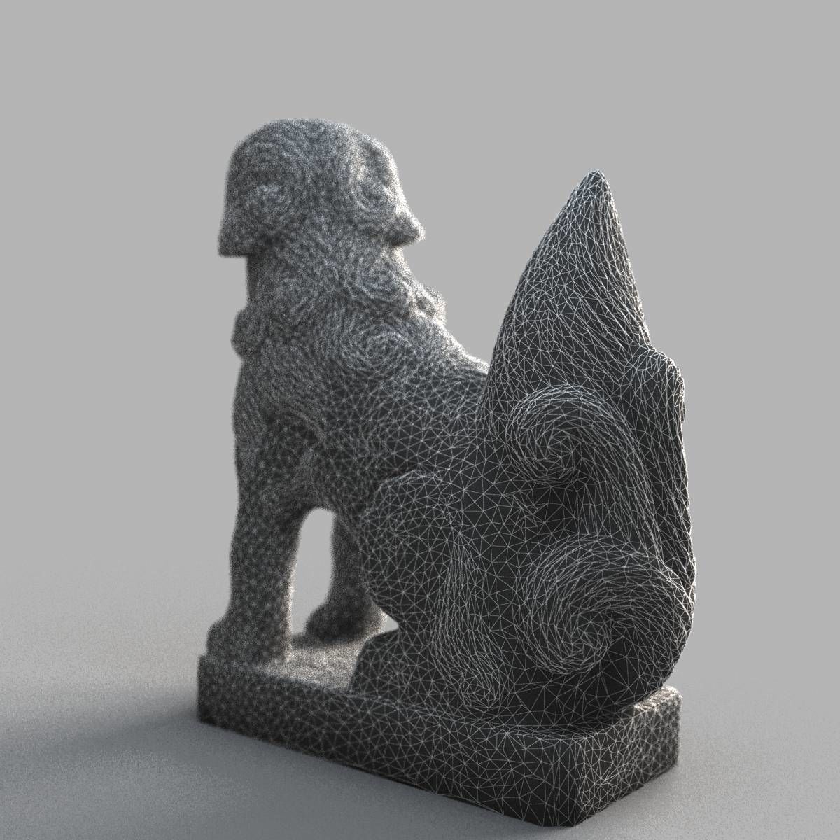 Lion-statue-005F chinese lion statue Low-poly 3D model_15