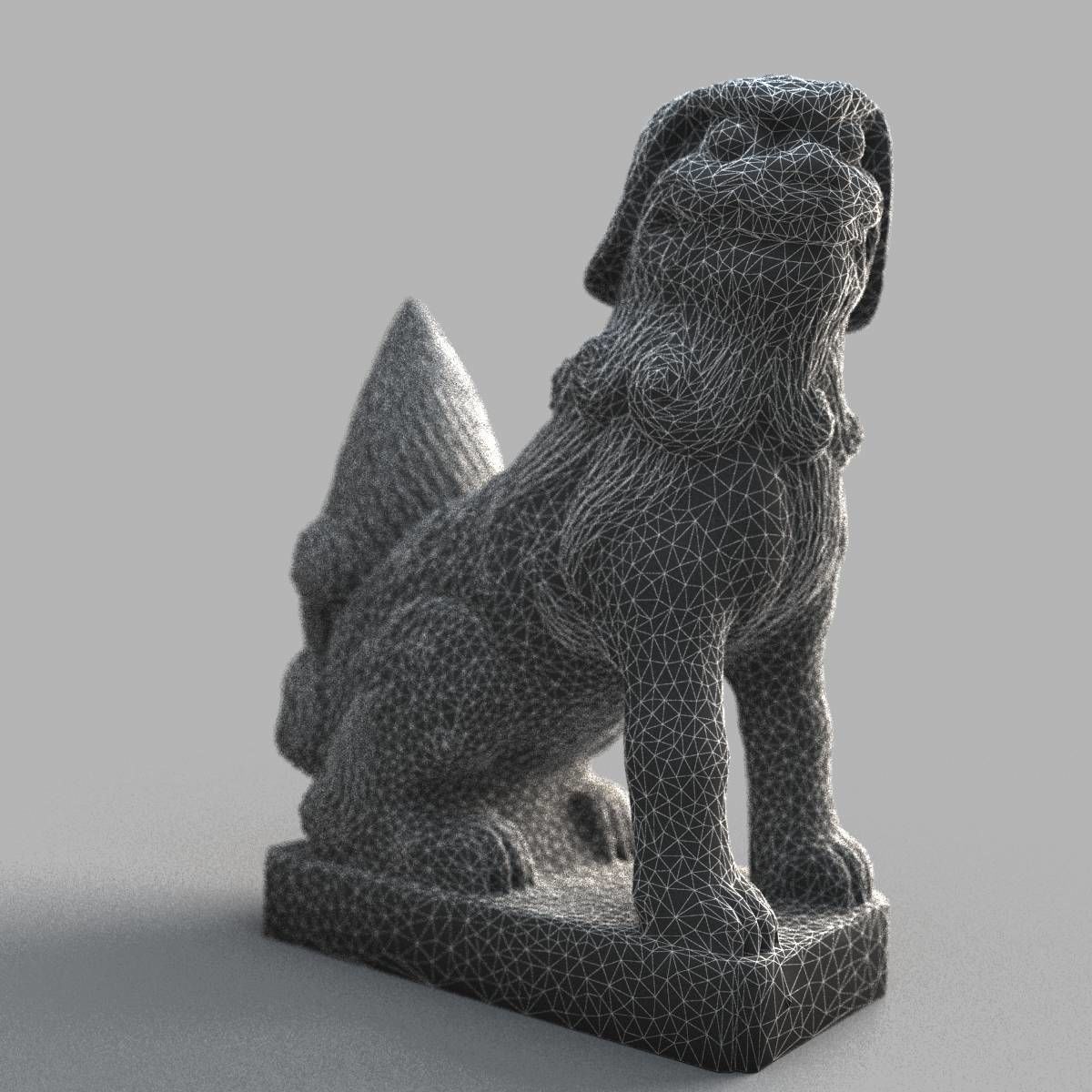 Lion-statue-005F chinese lion statue Low-poly 3D model_12