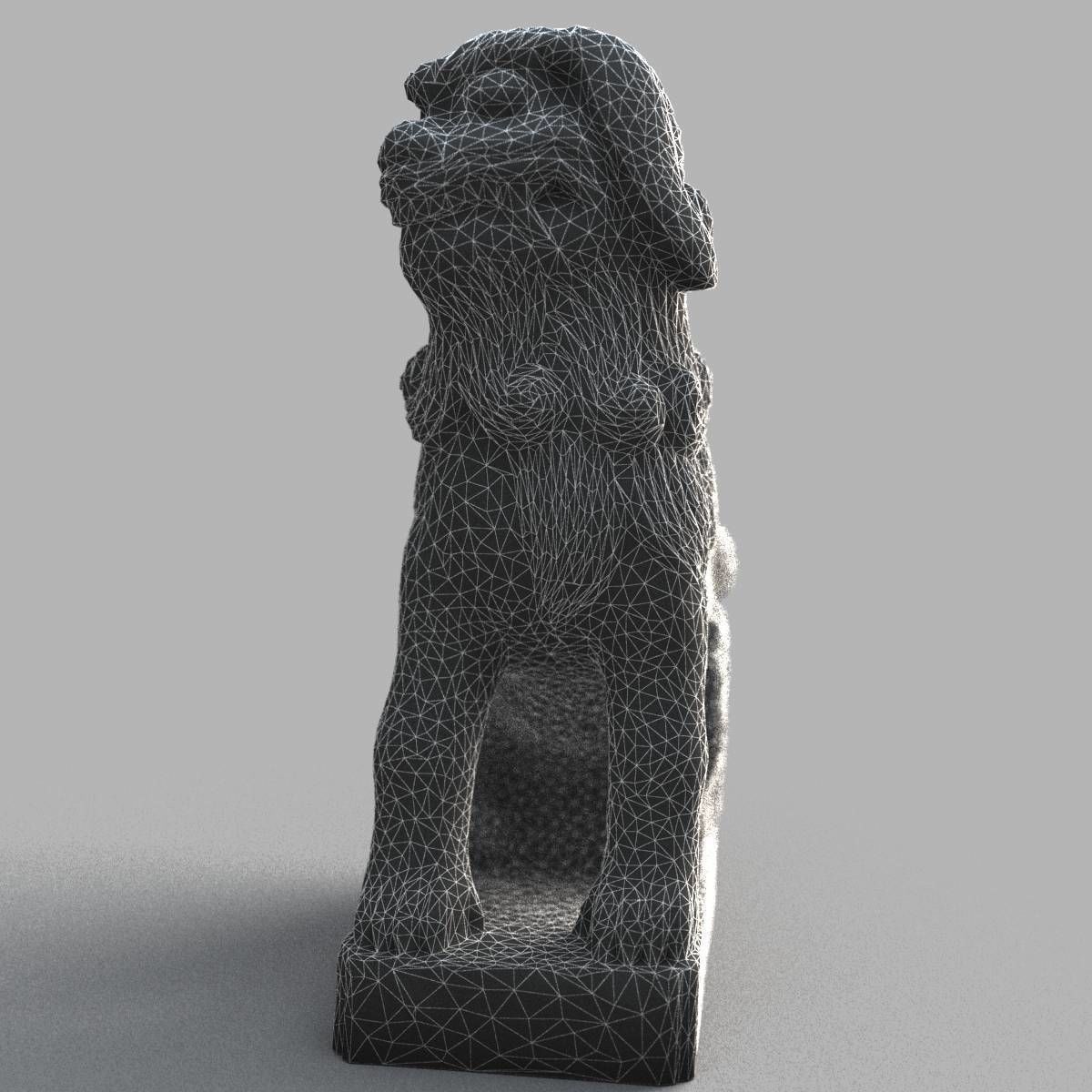 Lion-statue-005F chinese lion statue Low-poly 3D model_17