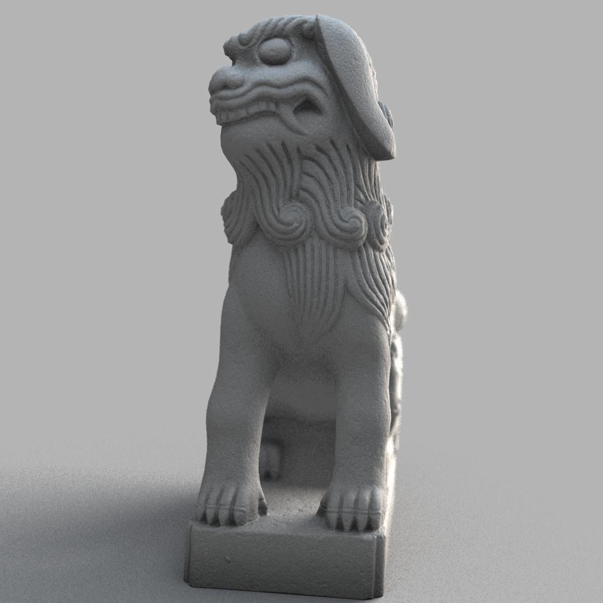 Lion-statue-005F chinese lion statue Low-poly 3D model_11