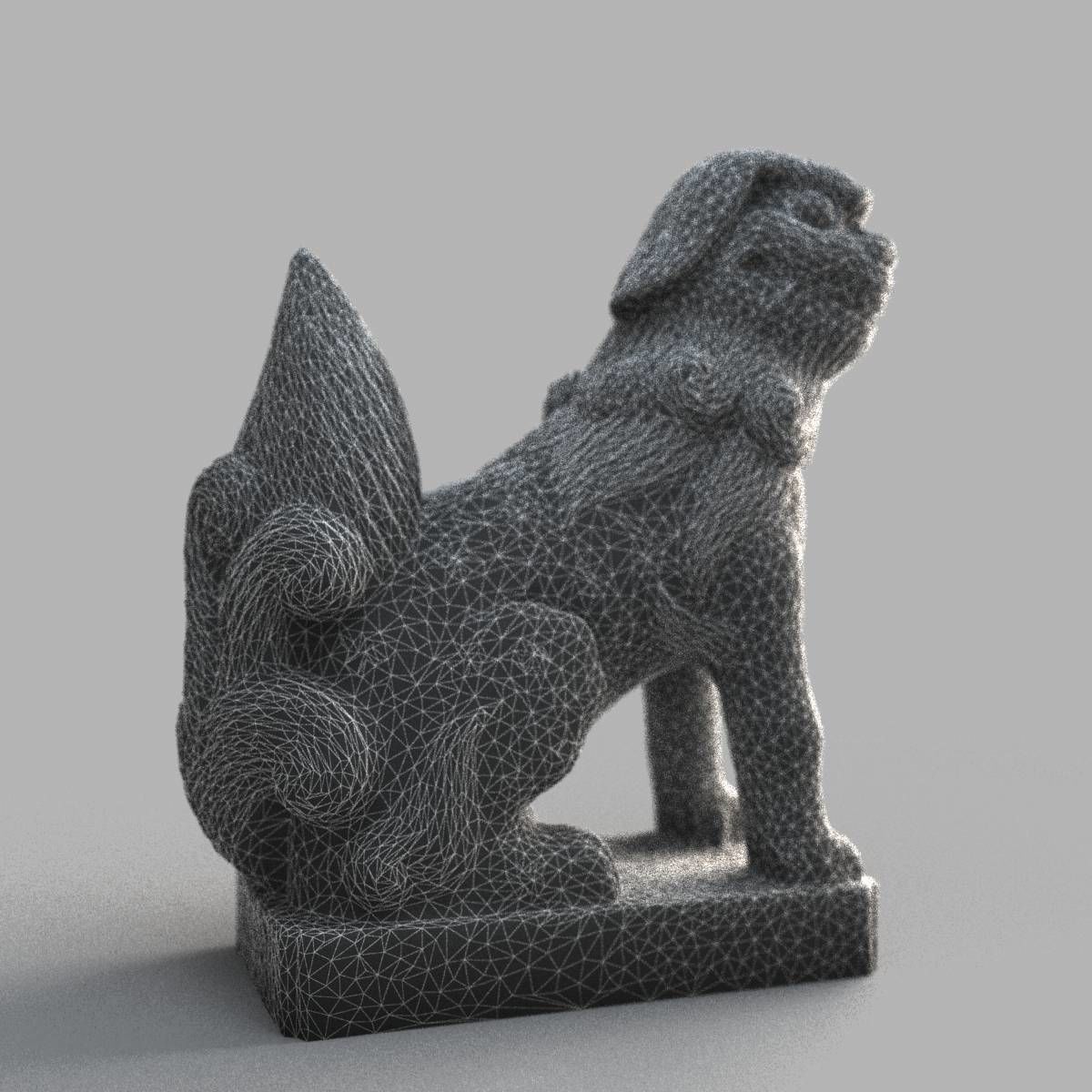 Lion-statue-005F chinese lion statue Low-poly 3D model_13