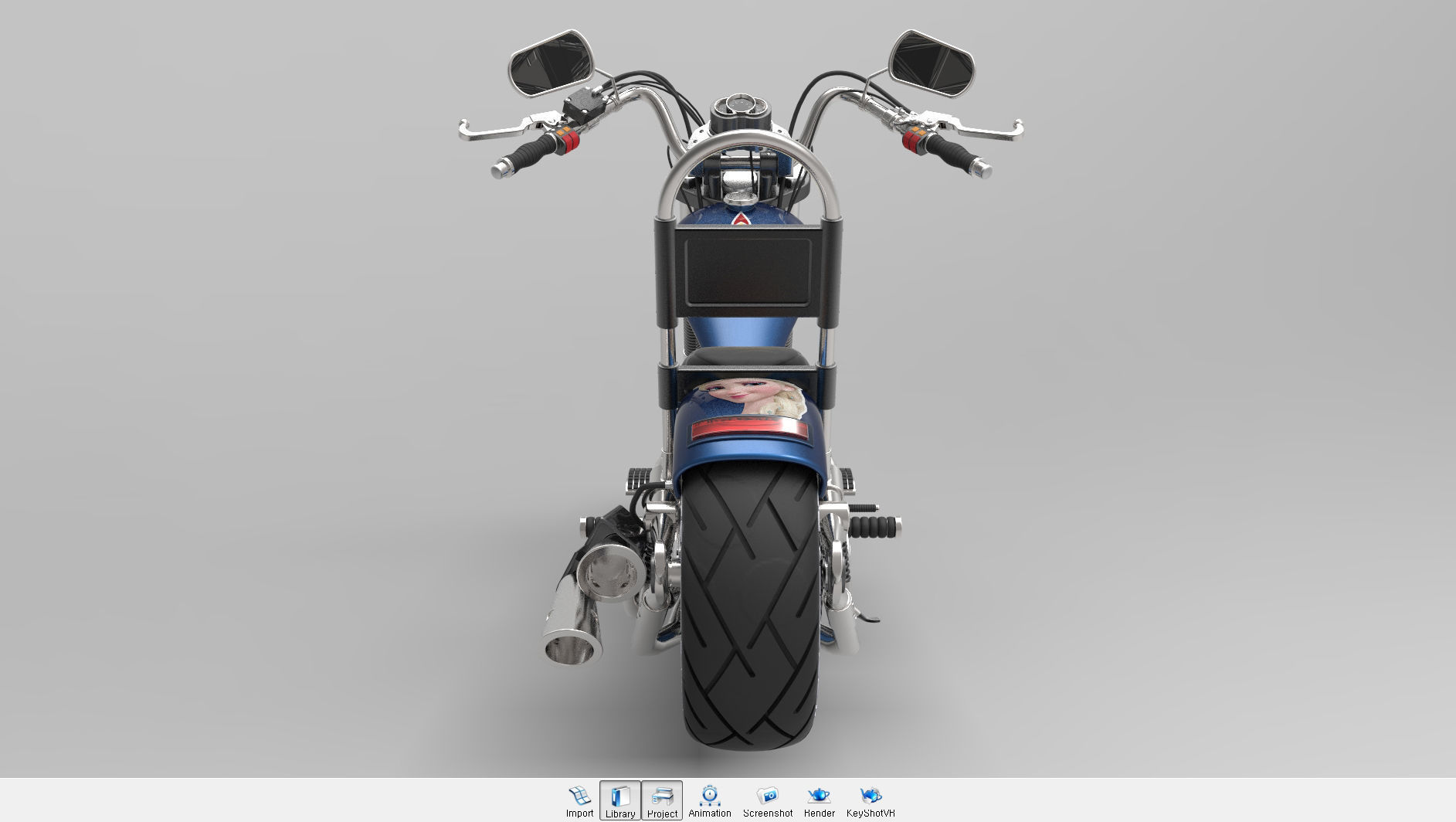 Chopper motorcycle 3D model_13