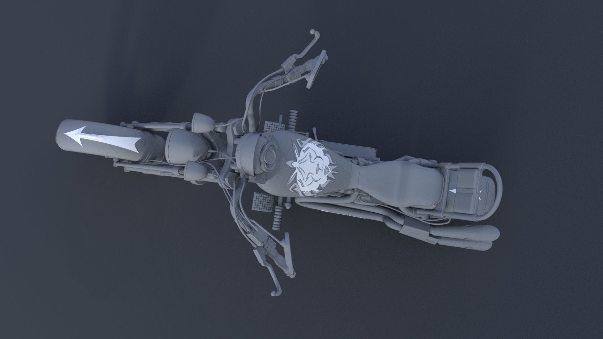 Chopper motorcycle 3D model_24