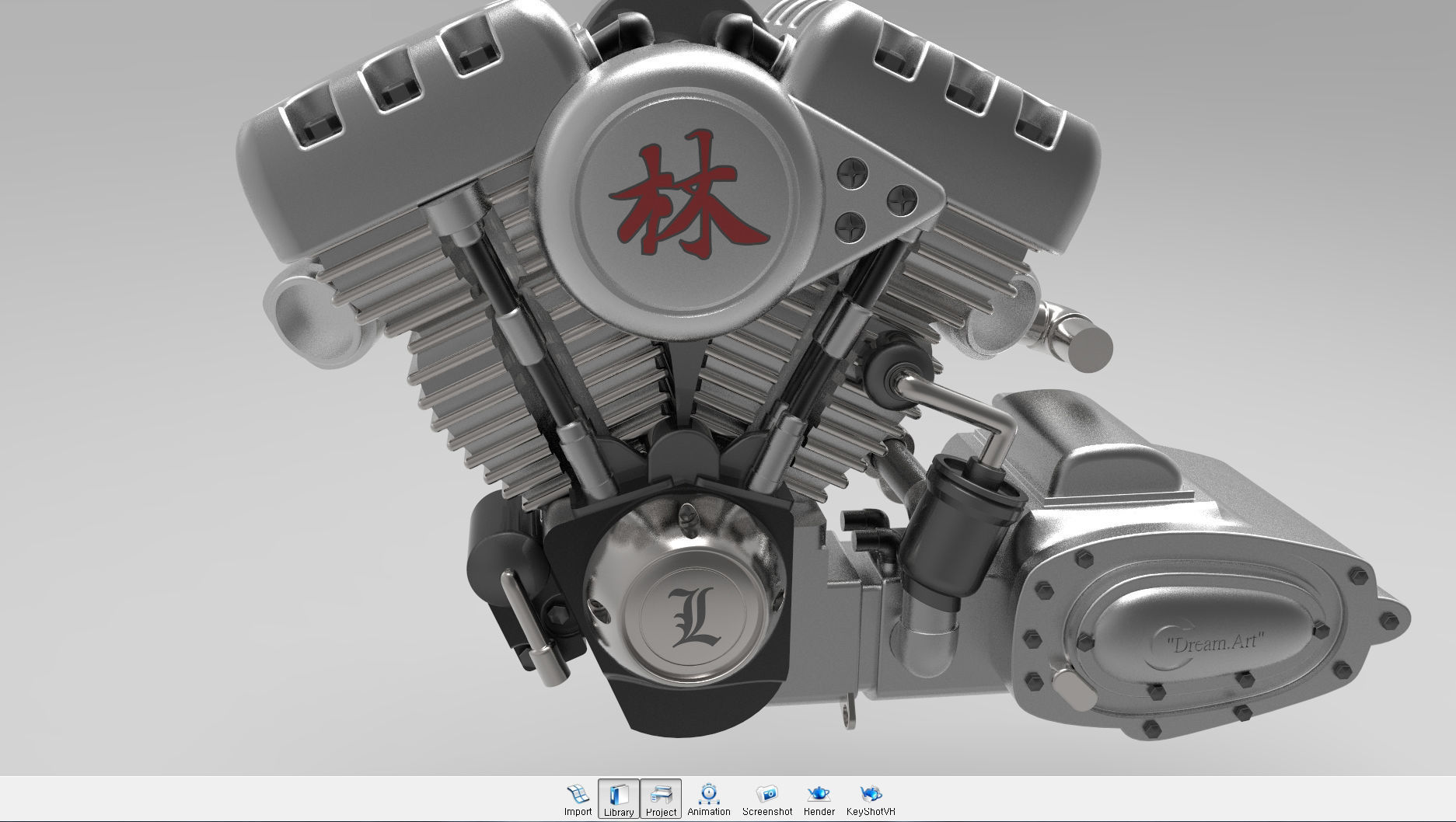 Chopper motorcycle 3D model_29