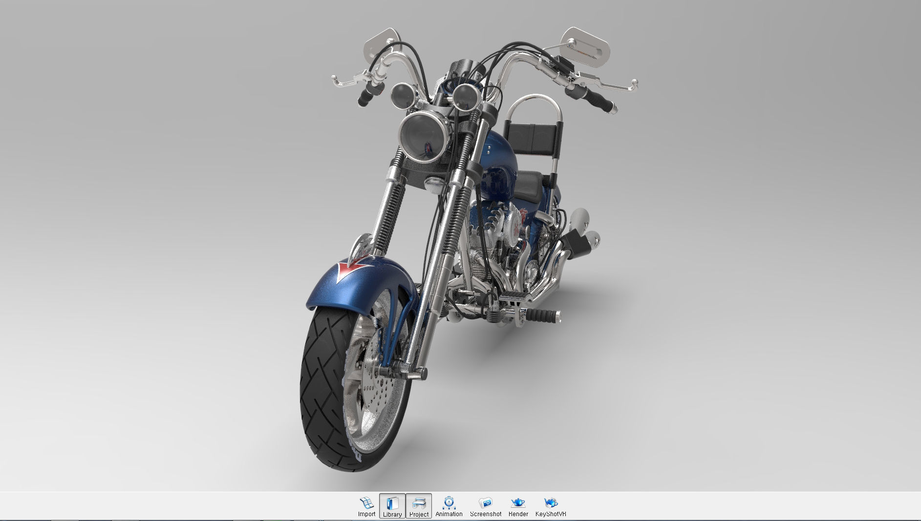 Chopper motorcycle 3D model_12