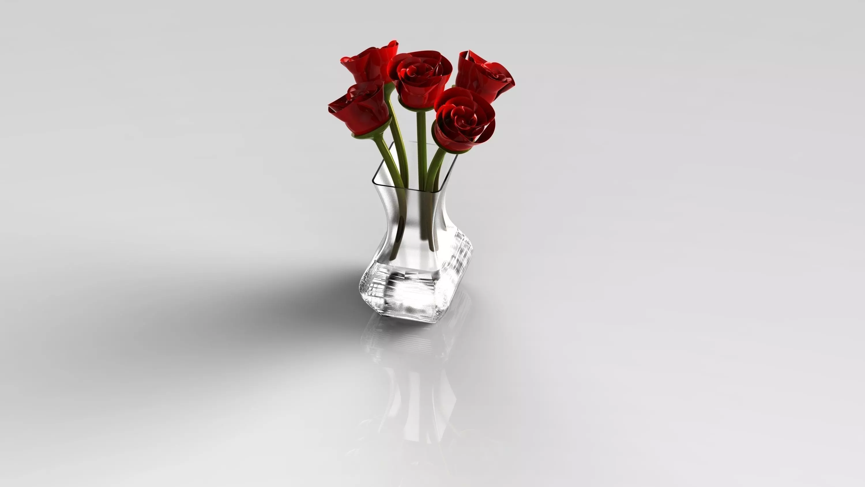 Flower Vase with fresh flowers Free 3D model_0